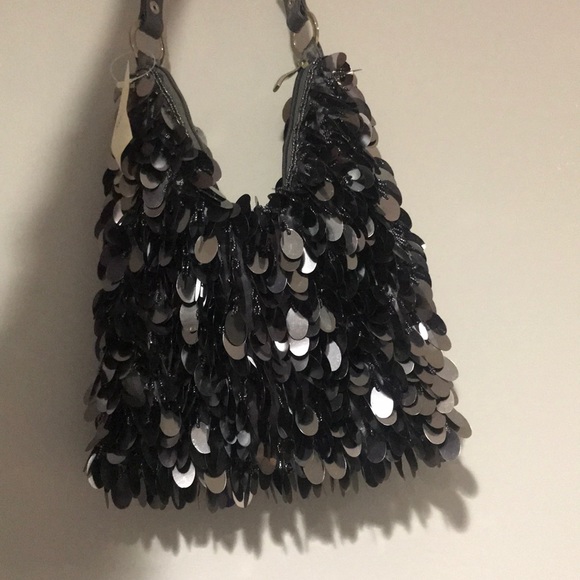 Silver - gray sequined bag, never worn! - Picture 3 of 3